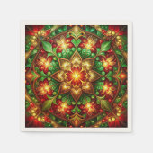 Green Red Decorative Holiday Napkin Serviette (Vorderseite)