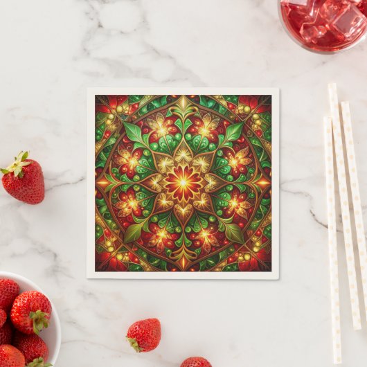 Green Red Decorative Holiday Napkin Serviette (Beispiel)