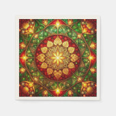 Green Red Decorative Holiday Napkin Serviette (Vorderseite)