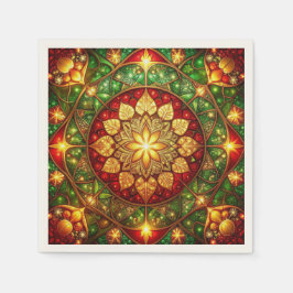 Green Red Decorative Holiday Napkin Serviette