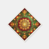 Green Red Decorative Holiday Napkin Serviette (Ecke)