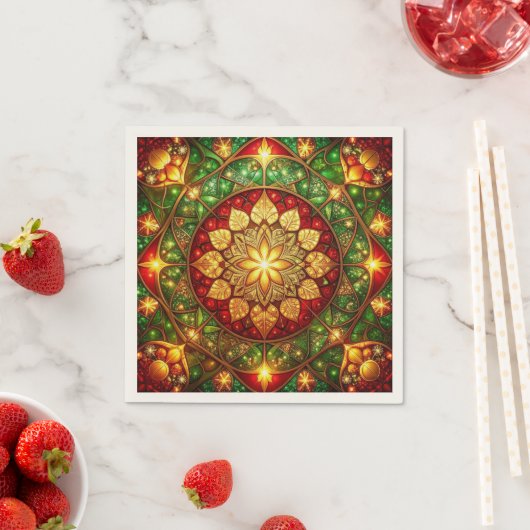Green Red Decorative Holiday Napkin Serviette (Beispiel)