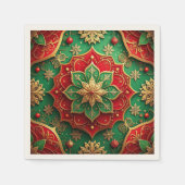 Green Red Decorative Holiday Napkin Serviette (Vorderseite)