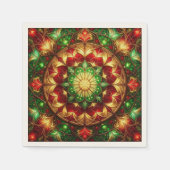 Green Red Decorative Holiday Napkin Serviette (Vorderseite)