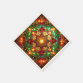 Green Red Decorative Holiday Napkin Serviette (Ecke)