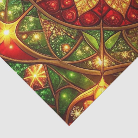Green Red Decorative Holiday Tissue Paper Seidenpapier (Detail)