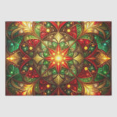 Green Red Decorative Holiday Tissue Paper Seidenpapier (Vorderseite)
