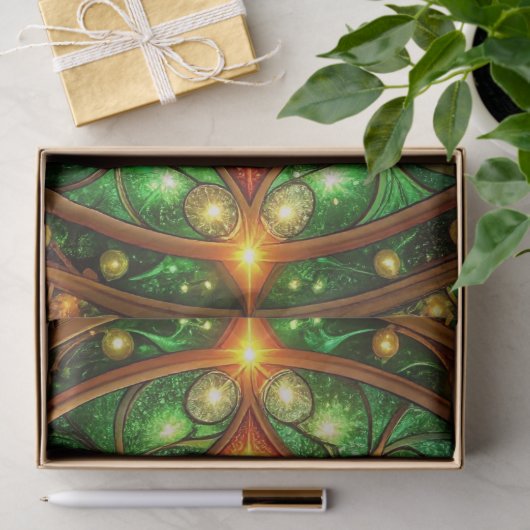 Green Red Decorative Holiday Tissue Paper Seidenpapier (Geschenk)