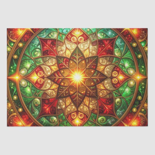 Green Red Decorative Holiday Tissue Paper Seidenpapier (Vorderseite)