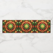 Green Red Decorative Holiday Wasserflaschenetikett (Einzelnes Label)