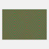 Green & Red Diagonal Lines Geschenkpapier Set (Vorderseite 3)