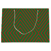 Green & Red Diagonal Lines Gift Bag Große Geschenktüte (Vorderseite)