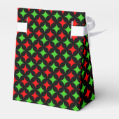 Green Red Diamond Star Pattern auf schwarz Danke Geschenkschachtel (Rückseite)