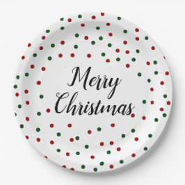 Green Red Dots Weihnachts-Party Pappteller