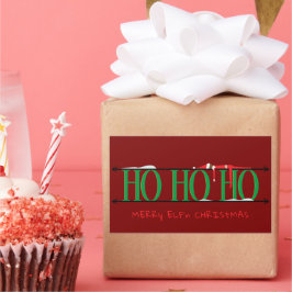 Green & Red Elf Shenanigans Rechteckiger Aufkleber