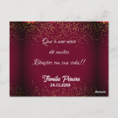 Green & Red Feliz Natal Foto Weihnachten Postkarte (Rückseite)