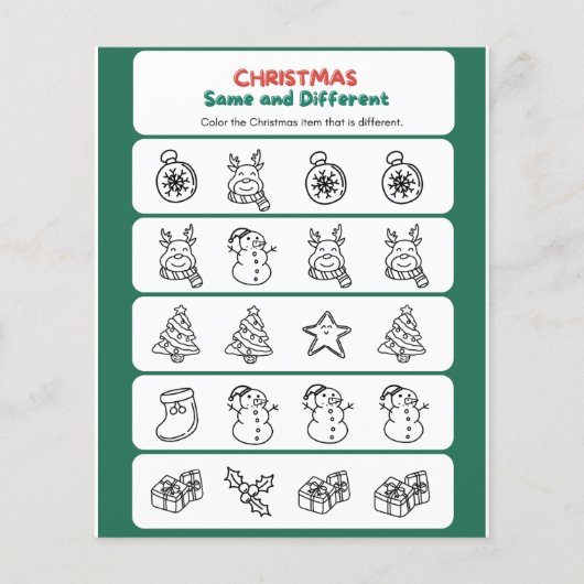 Green Red Fun Weihnachten gleich und anders Flyer (Vorne)