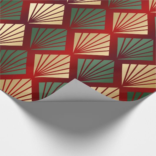 Green Red Gold Deko Weihnachtswrapper Geschenkpapier (Ecke)