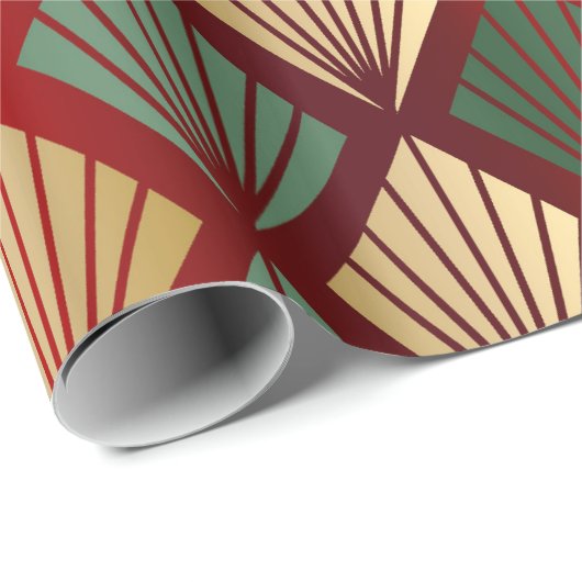 Green Red Gold Deko Weihnachtswrapper Geschenkpapier (Rolleneckpunkt)