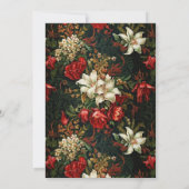 Green Red & Gold Winter Blume 21. Geburtstag Einladung (Rückseite)