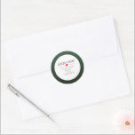Green Red Heart Christmas Rücksendeadresse Runder Aufkleber<br><div class="desc">Änderung des Adressetiketts</div>