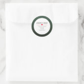 Green Red Heart Christmas Rücksendeadresse Runder Aufkleber (Tasche)