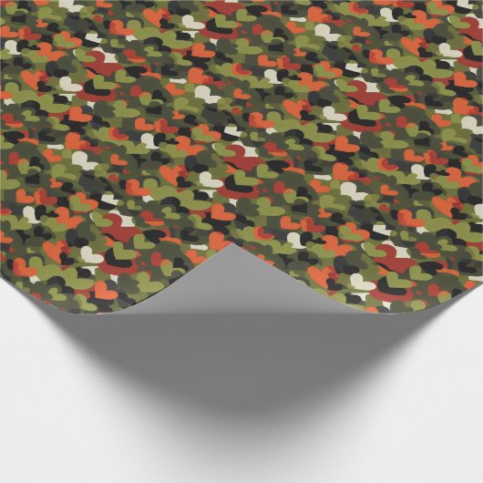 Green Red Heart Pattern Geschenkpapier (Ecke)