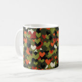 Green Red Heart Pattern Kaffeetasse (Vorderseite Links)