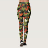 Green Red Heart Pattern Leggings (Rückseite)