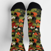Green Red Heart Pattern Socken (Oben)
