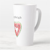 Green Red Heart Watermelon Birthday Milchtasse (Rechte Ecke)