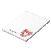 Green Red Heart Watermelon Birthday Notizblock (Rotiert)