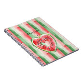 Green Red Heart Watermelon  Notizblock (Rechte Seite)