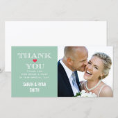 Green Red Heart Wedding Foto Vielen Dank Karten (Vorne/Hinten)