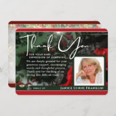 Green & Red Holiday Foto Beileid Danke Karte (Vorne/Hinten)