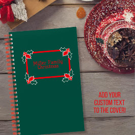 Green & Red Holly Retro Family Christmas Journal Notizblock