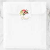 GREEN RED HOLY BERRY WATERCOLOR CHRISTMAS BLESSED RUNDER AUFKLEBER (Tasche)
