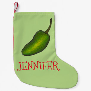 Green Red Hot Jalapeño Pepper Gemüse Veggie Kleiner Weihnachtsstrumpf