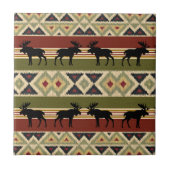 Green Red Ivory Ochre Ethnic Look Fliese (Vorderseite)