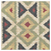 Green Red Ivory Ochre Ethnic Look Stoff (Nahaufnahme)