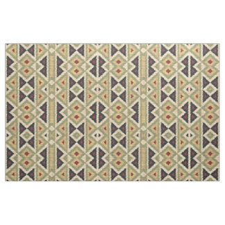 Green Red Ivory Ochre Ethnic Look Stoff