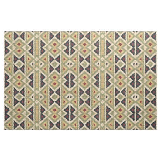 Green Red Ivory Ochre Ethnic Look Stoff (Fat Quarter (45,7 x 55,9 cm))