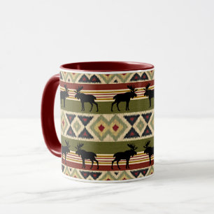 Green Red Ivory Ochre Ethnic Look Tasse