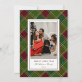 Green Red Kariert Frame Frohe Weihnachten (Vorderseite)