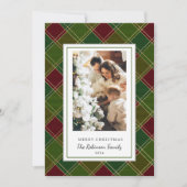 Green Red Kariert Frame Frohe Weihnachten (Vorderseite)