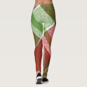 Green Red Kariert Patterns Weihnachtsfeiertag Leggings (Rückseite)