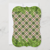 Green Red Kariert Pine Branch Frohe Weihnachts-Par Einladung (Rückseite)