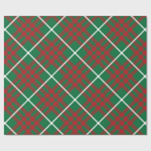 Green & Red Karo Geschenkpapier (Flach)