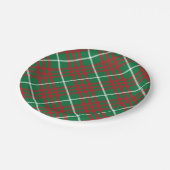 Green & Red Karo Pappteller (Schrägansicht)