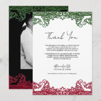 Green & Red Lace Elegant Fiesta Vielen Dank